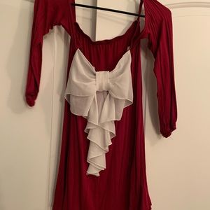Burgundy bow tie back top